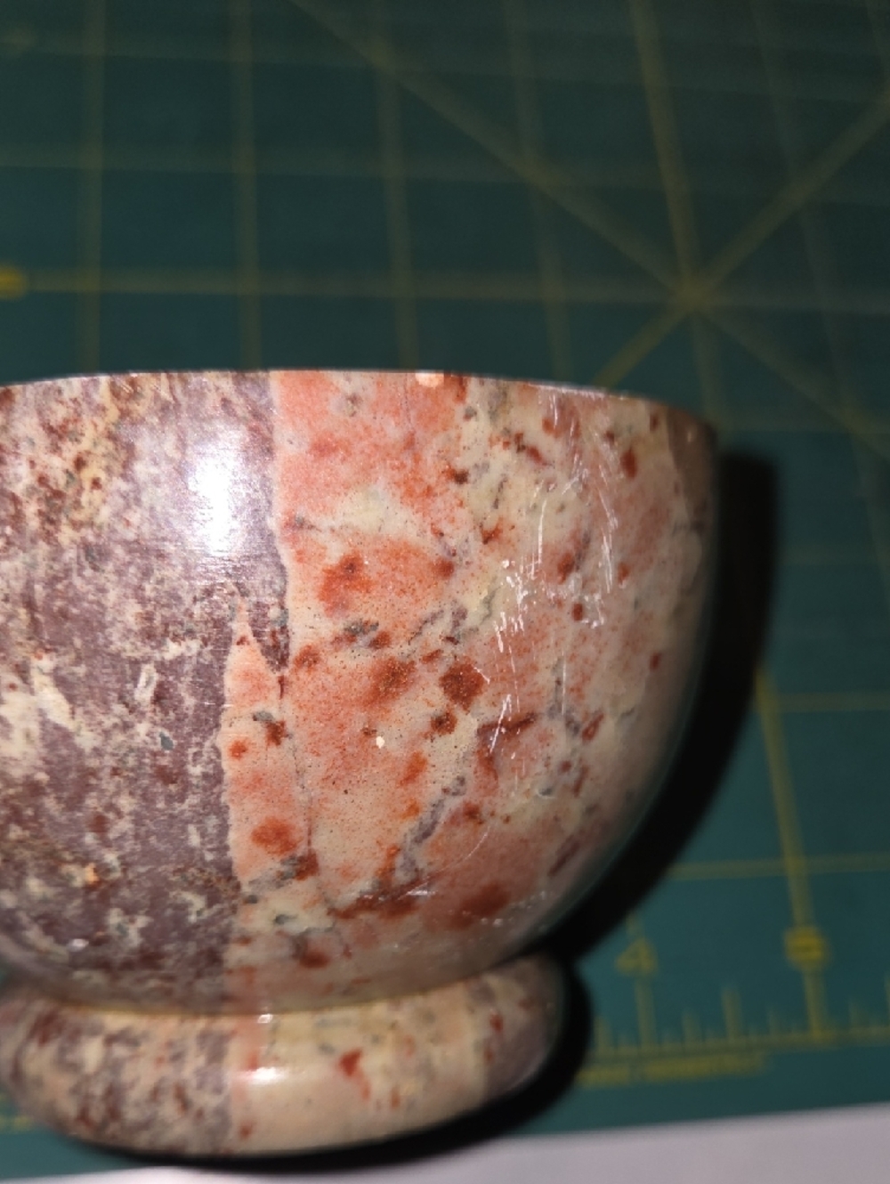 Polished Multicolor Stone Mortar & Pestle - Natural Brown and Cream - Picture 8 of 10